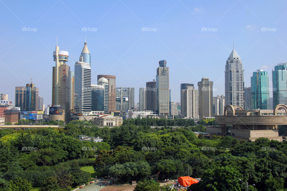 Shanghai skyscrapers. A view of some skyqcrapers in shanghai