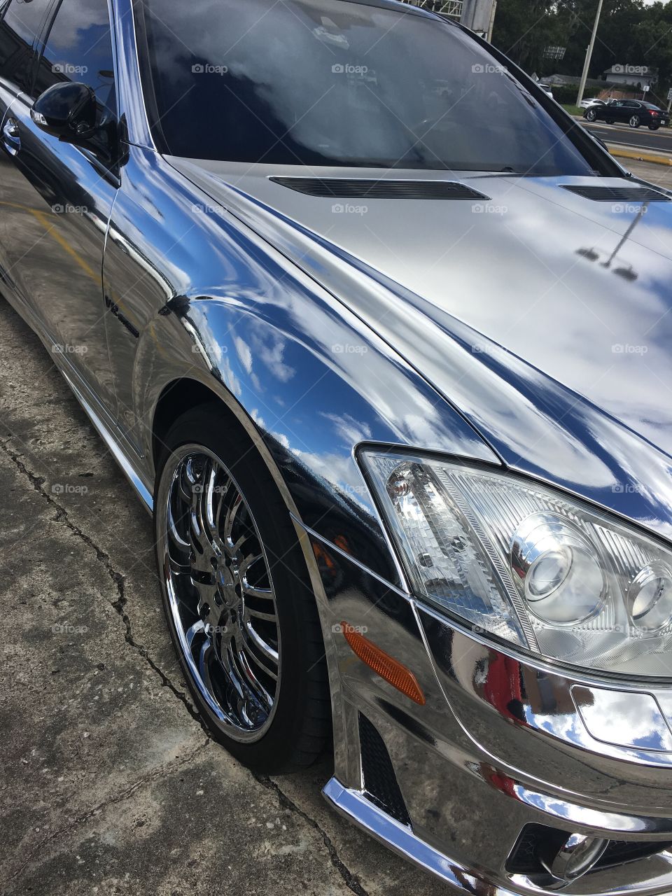 1 of 59 photos in this album of this chrome Mercedes-Benz.  