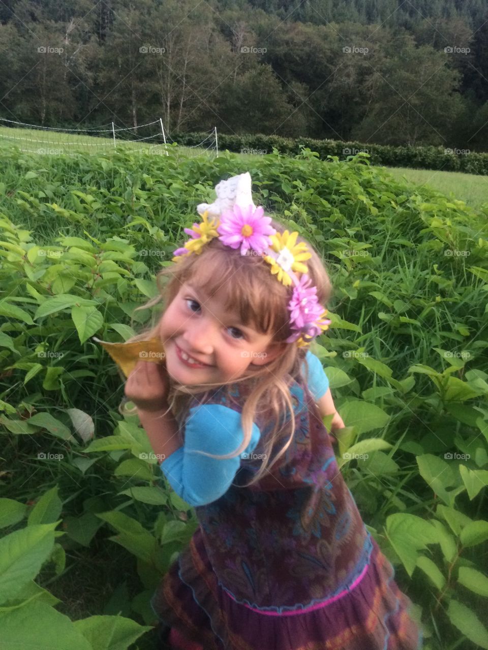 Flower crown. Girl with flower crown