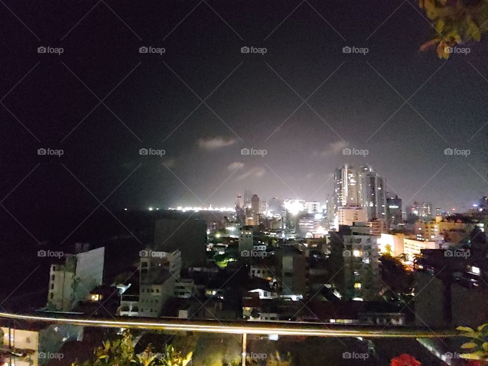 Colombo city night view from rooftop