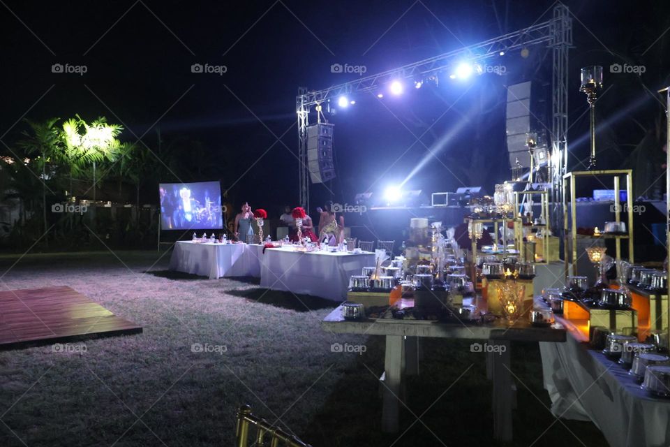 Equipo de sonido en fiesta de 15 años