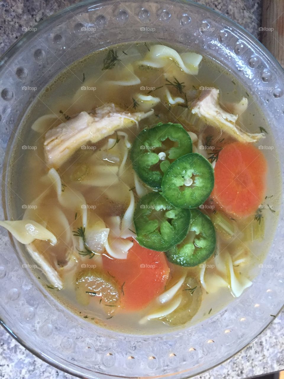 Spicy chicken noodle soup 