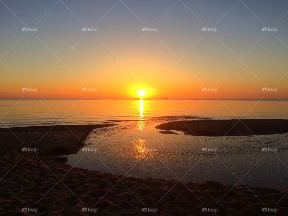 Place where river flows into the sea is perfect for sunrise session. Gdańsk, Poland