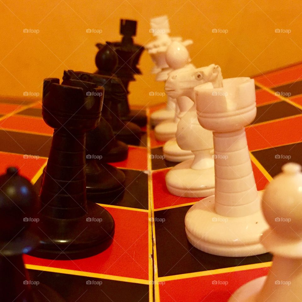 Black and white chess pieces too
