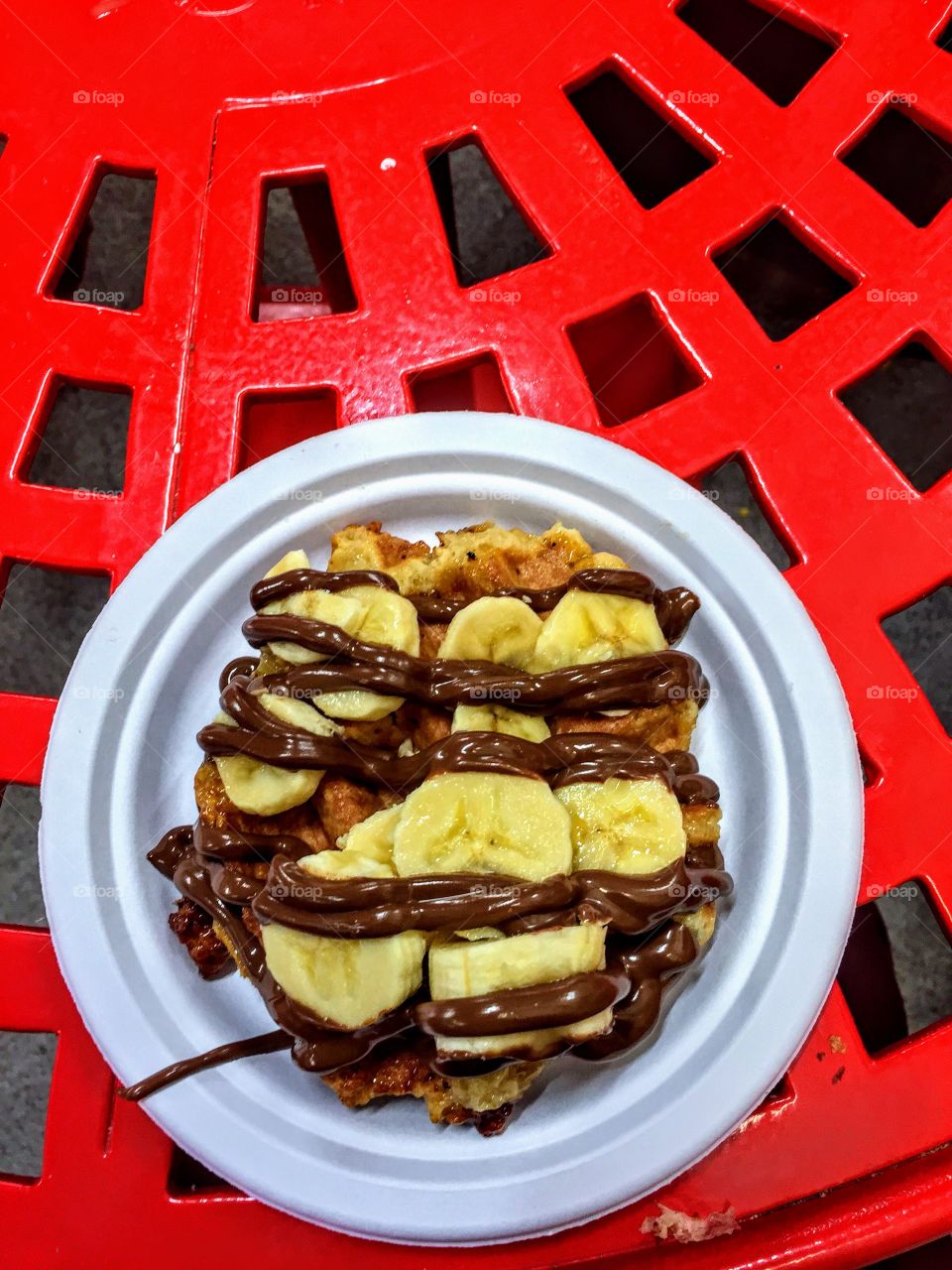 Banana nutella waffle 