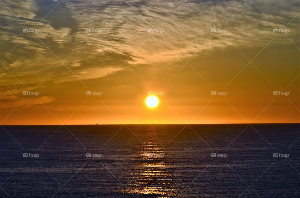 Sunset over the ocean
