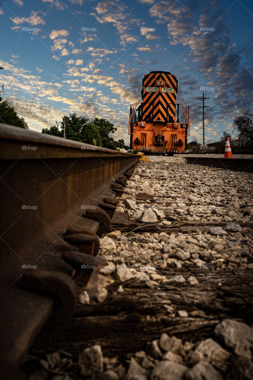 A locomotive in Copley, OH