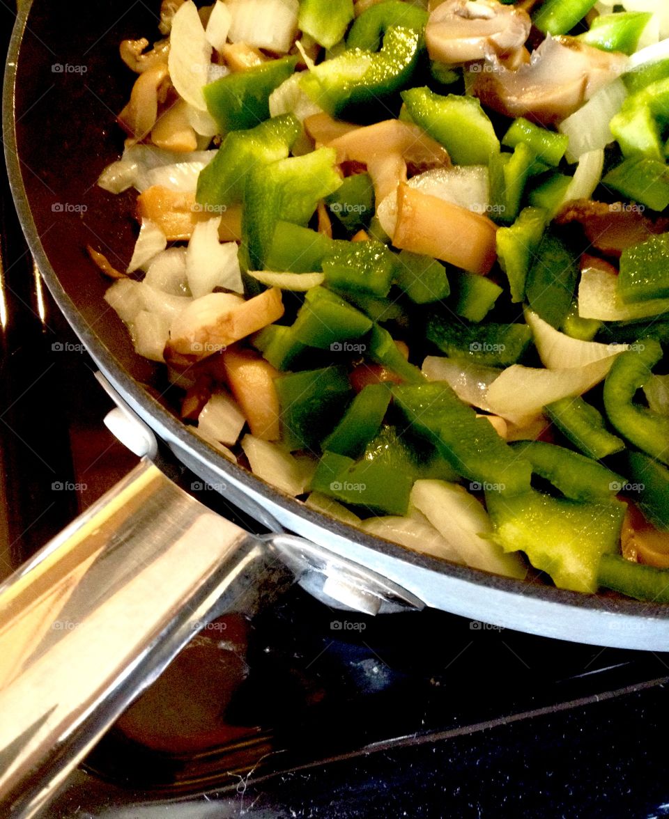 Sautéed Green Pepper, Mushroom & Onion



