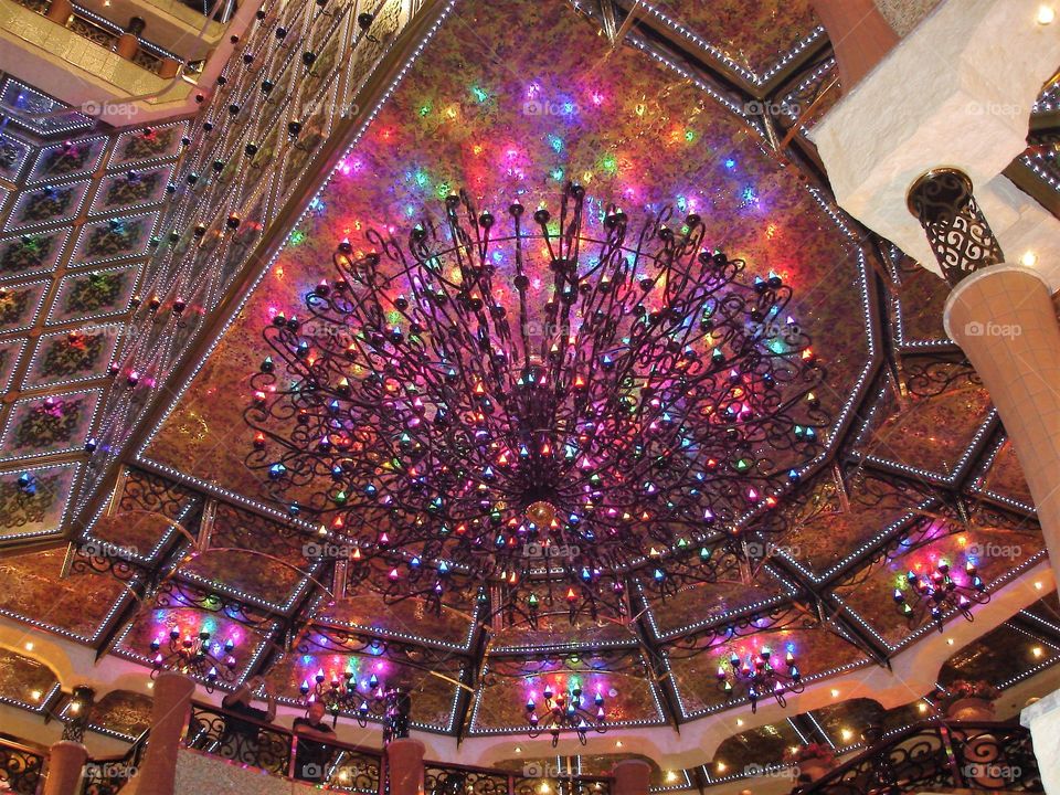 Amazing lights on a cruise ship