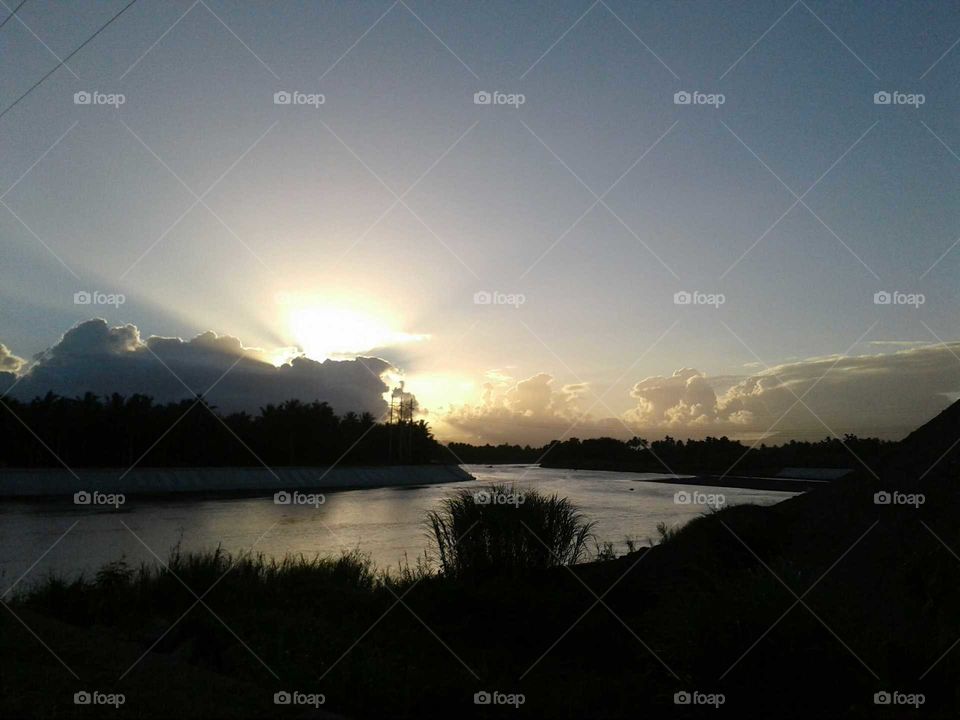Sunset, Dawn, Landscape, Lake, Reflection