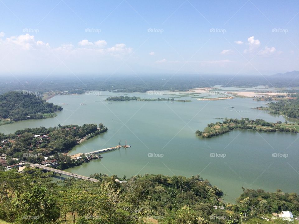 View Lake gajah mungkur indonesia from hill