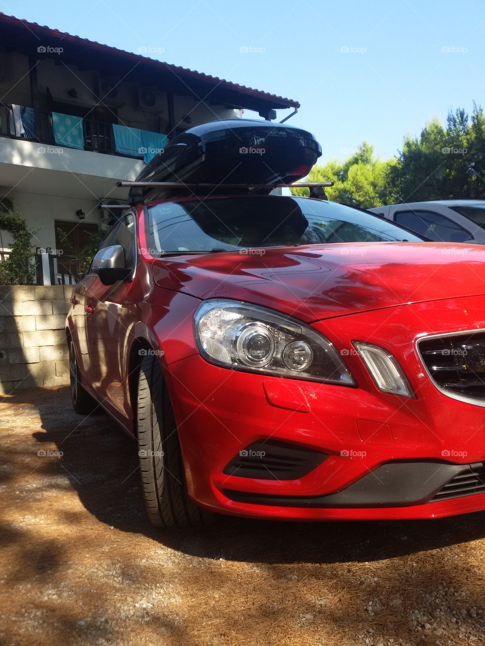 Volvo S60 with roof box