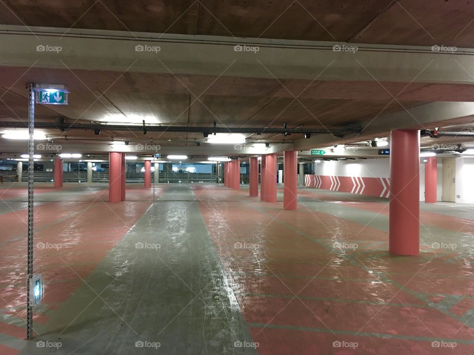 Empty parking at the airport during lockdown 