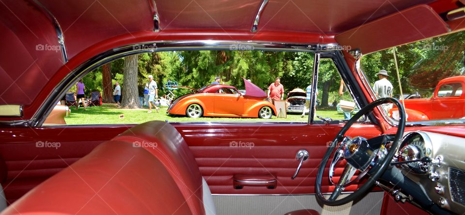 Looking through the Window. Classic car show