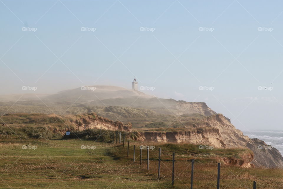 Sandstorm by the coastline