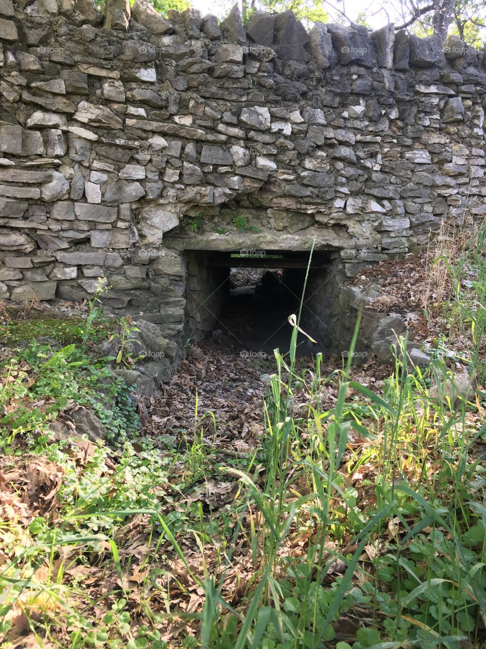 Old culvert with stone wall