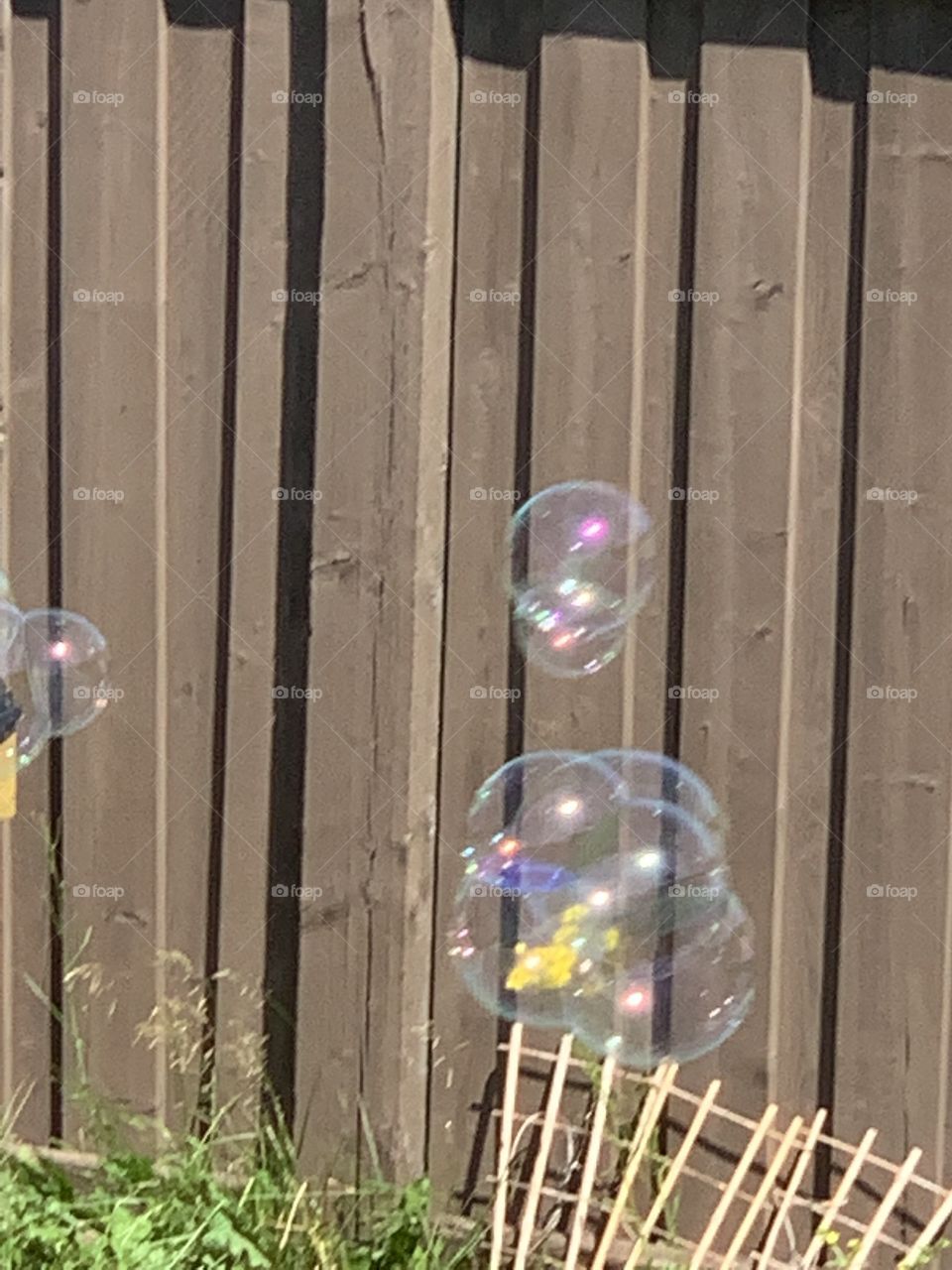 Blowing bubbles in the summer 