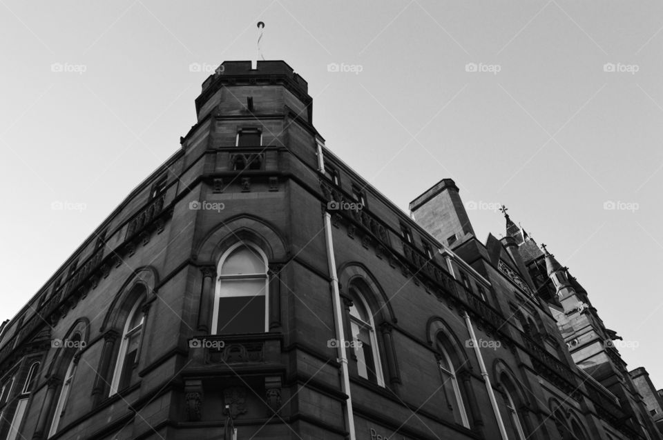 black and white architecture. English architecture