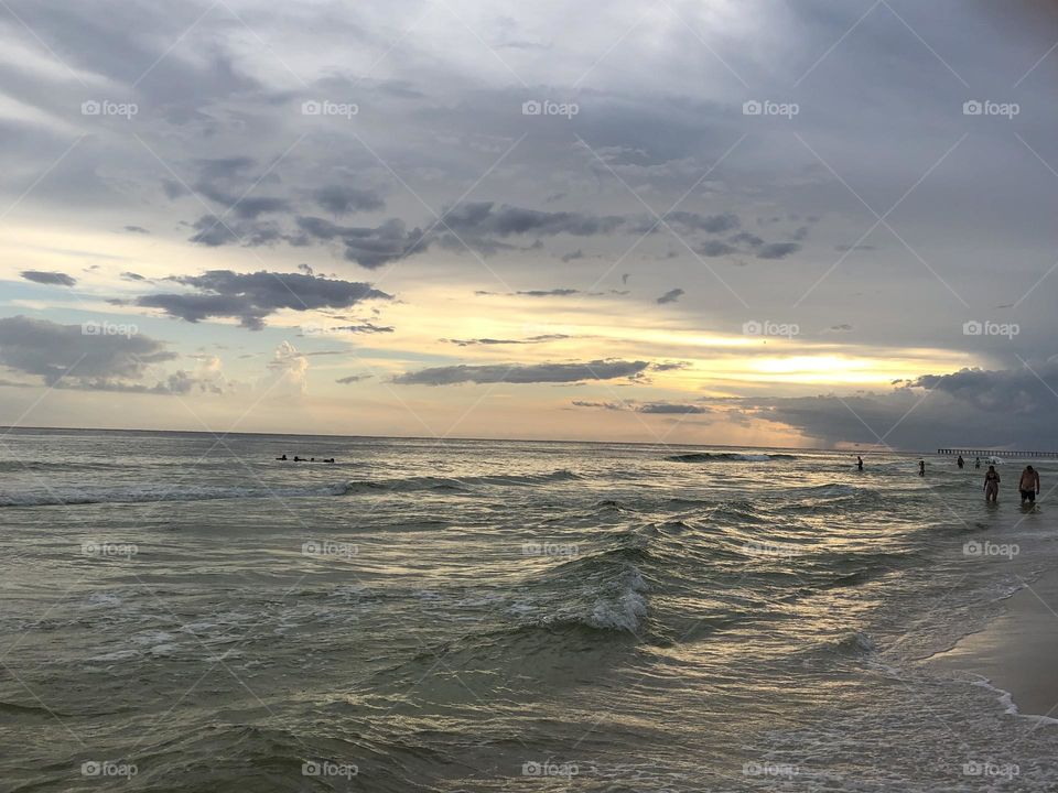 Panama City Beach sunset summer vacation happy place waves clouds sky