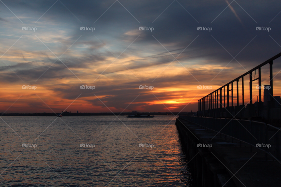 Scenic view of sea during sunset