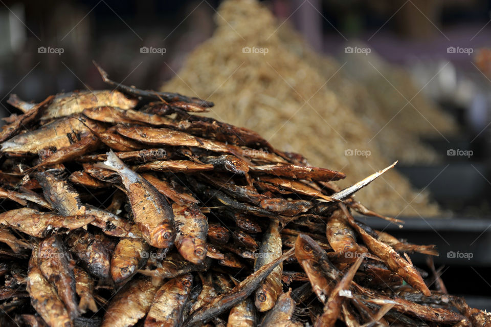 Dried and salted mackerel fish sold in local fresh market