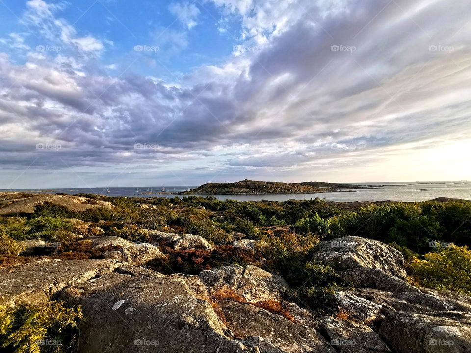 View over the cliffs and the sea