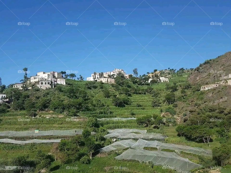 Glory be to God, the magnificent and picturesque view and the natural green trees are a view that is nothing more wonderful than it