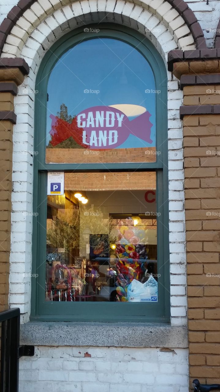 storefront windows. in Old Town Sacramento