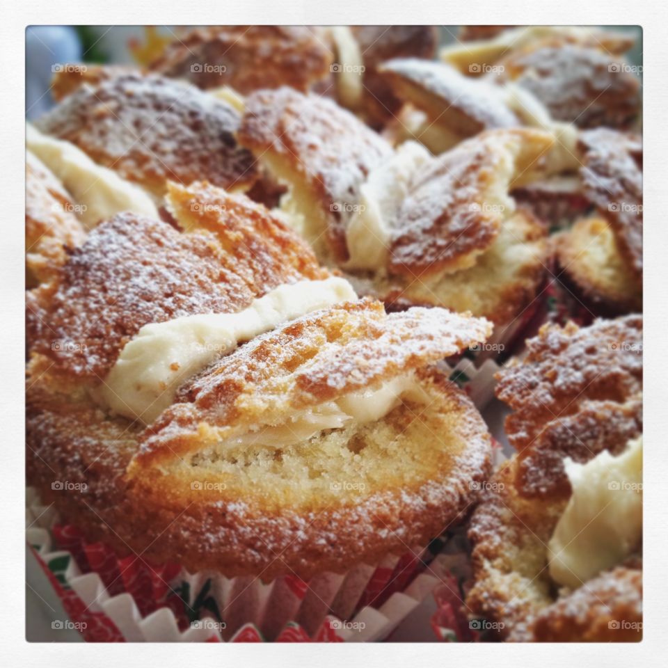 Freshly baked butterfly cakes