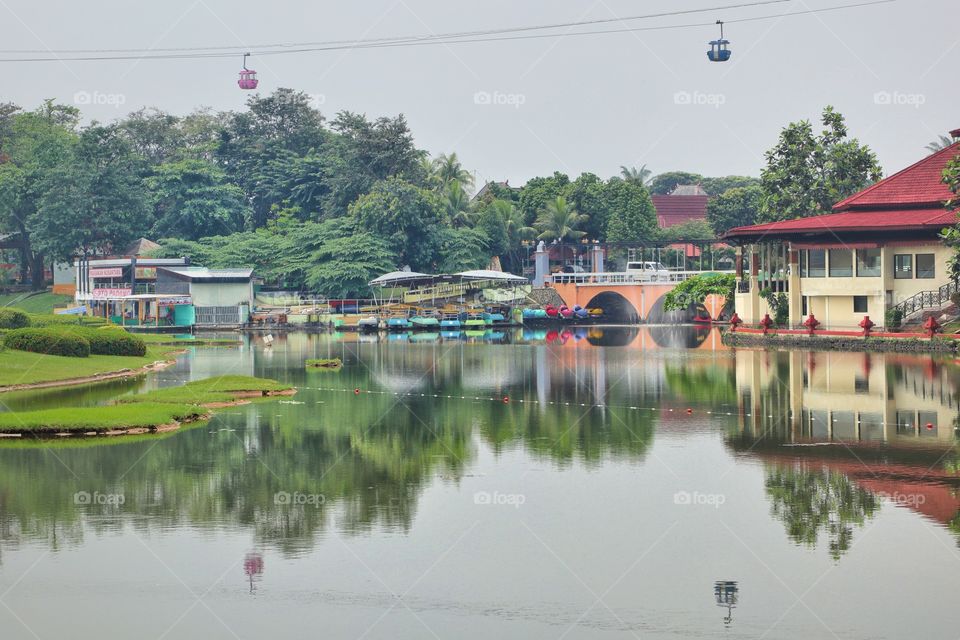 Water reflection in a pond