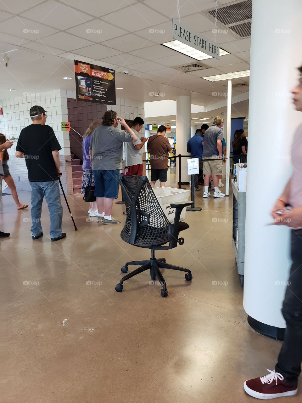 MVD waiting in line for service