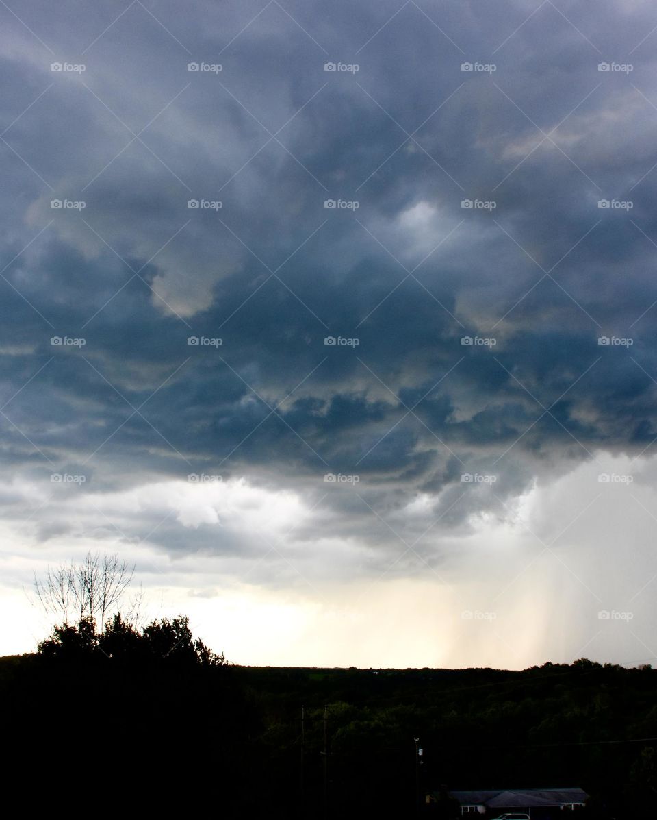 Threatening dark storm clouds