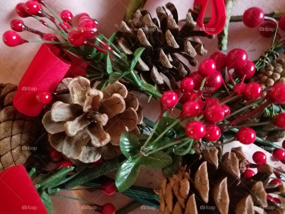 berries and pinecones