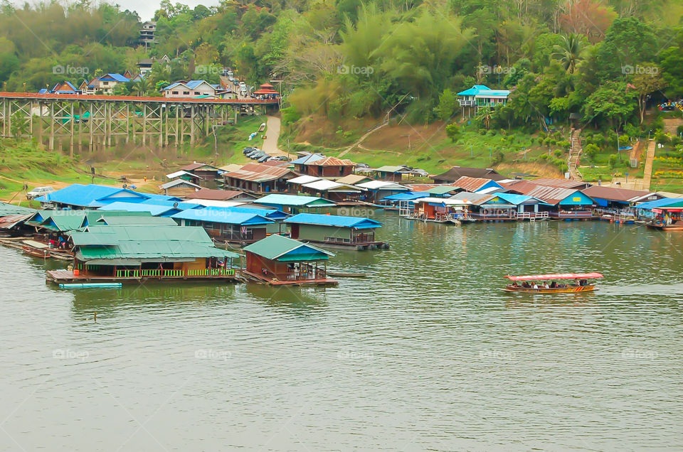 The beauty of Khao Laem reservoir in Kanchanaburi , Thailand.