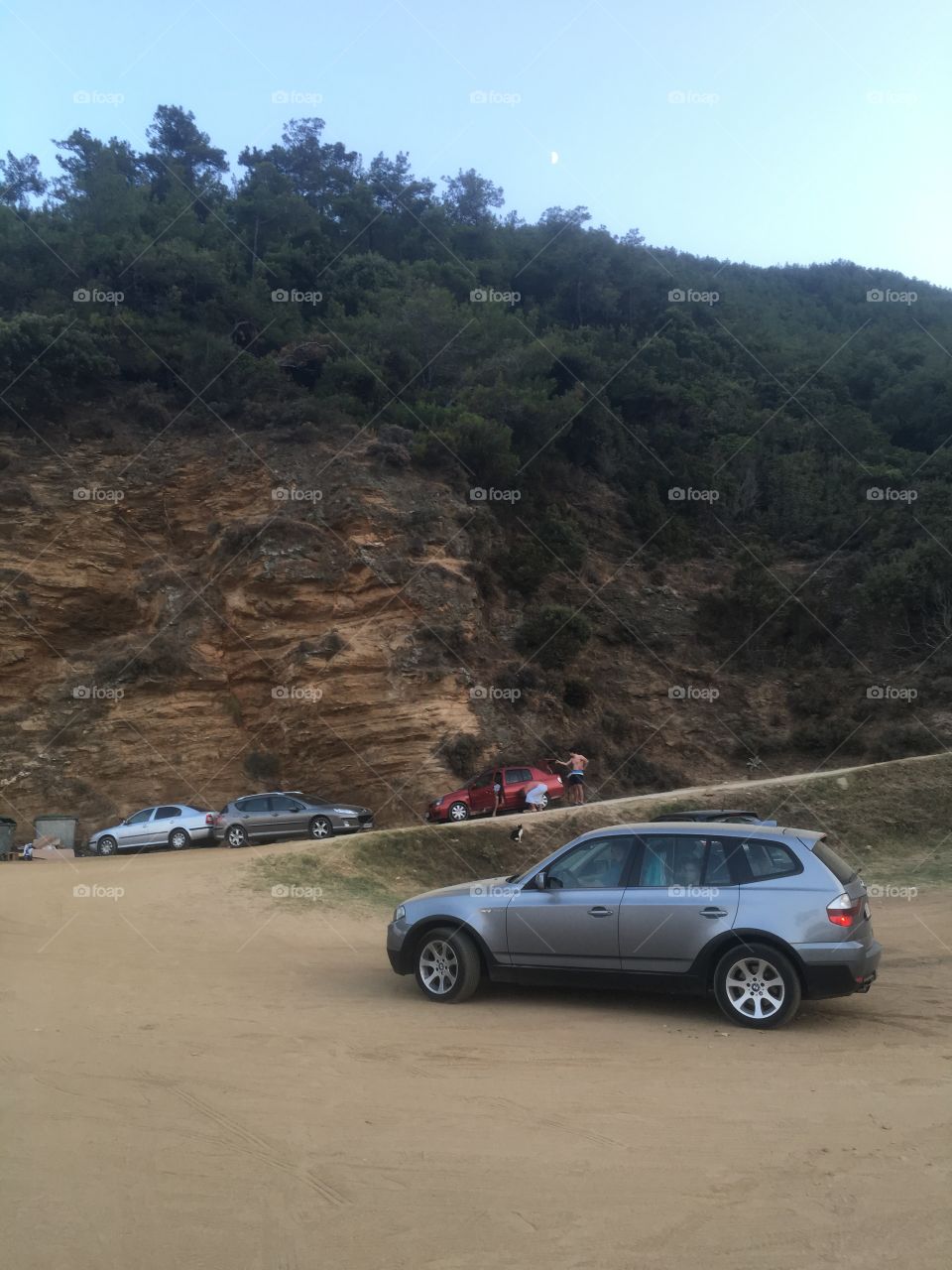 SUV vehicle on the mountain road