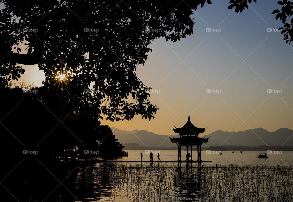 West Lake at dusk