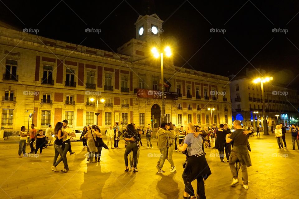 Late night dancing in the center of the city, Madrid, Spain. Magic was in the air. This city has my heart.