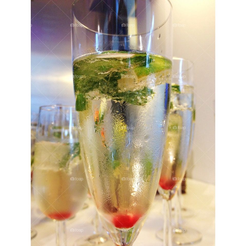 Prosecco with rose water