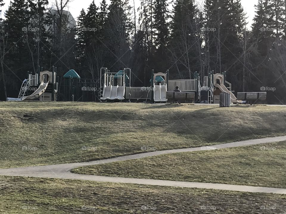A playground at Kin Kanyon in Red Deer.