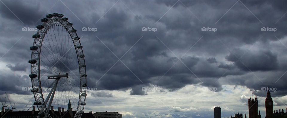 stormy cloud over London city