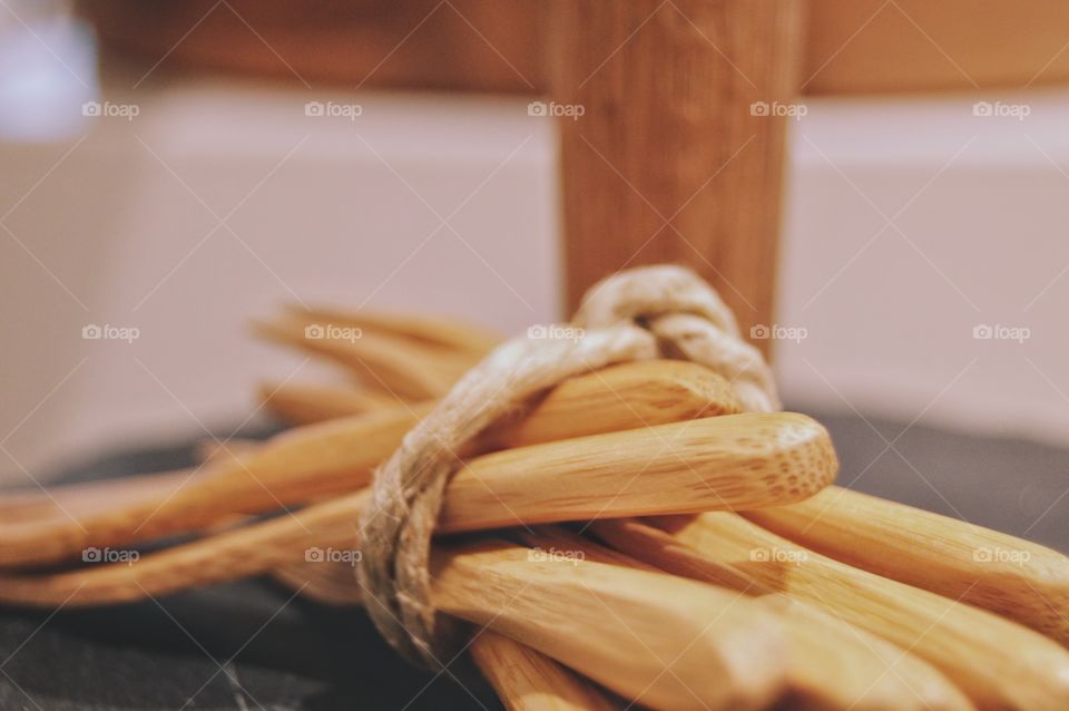 Wooden forks for snacks