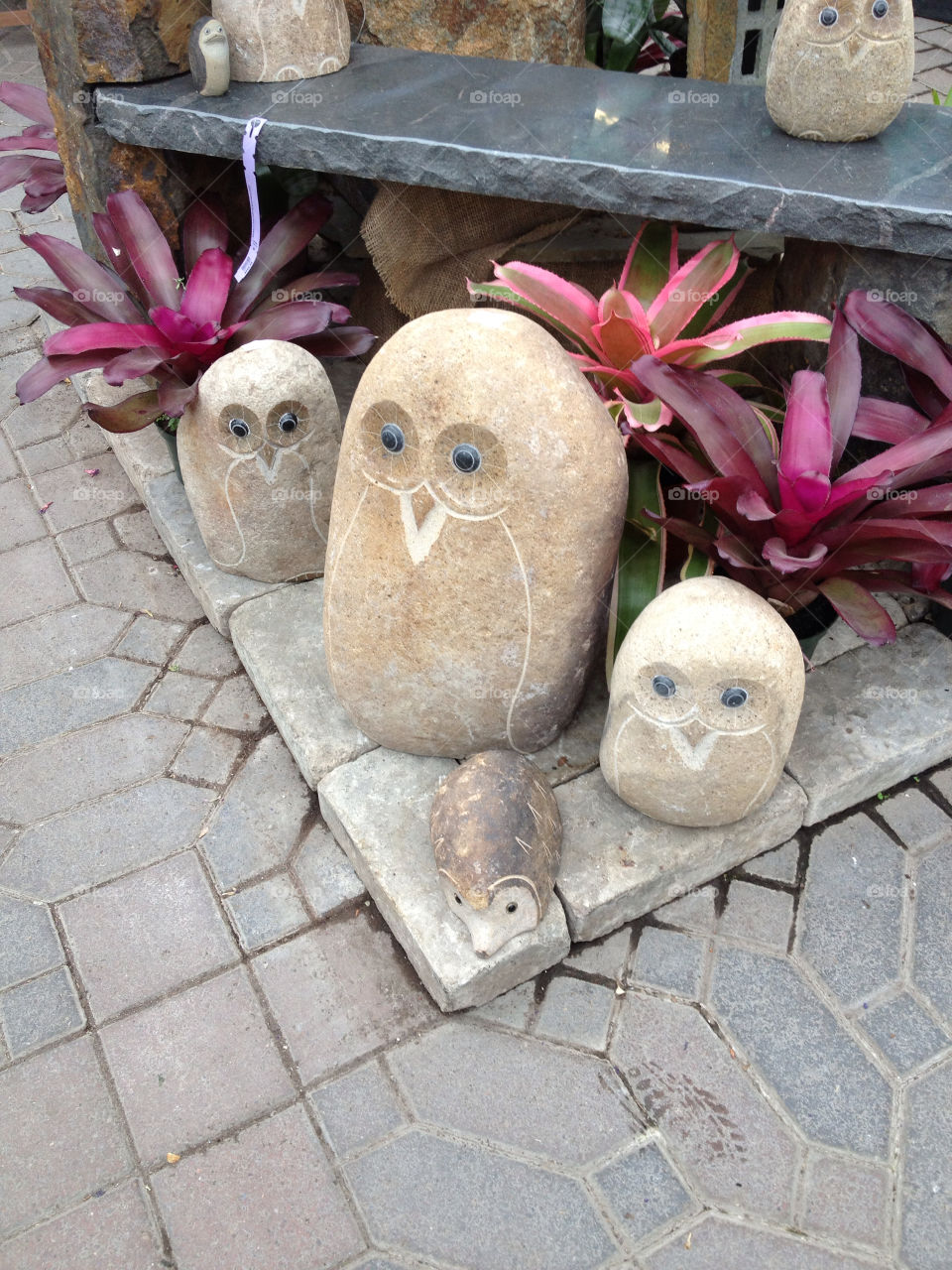 garden rock decoration owls by ajanks