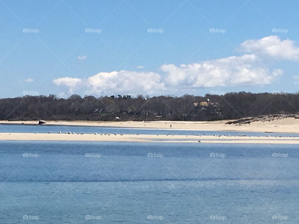 A gorgeous day at the beach and beautiful landscape. 