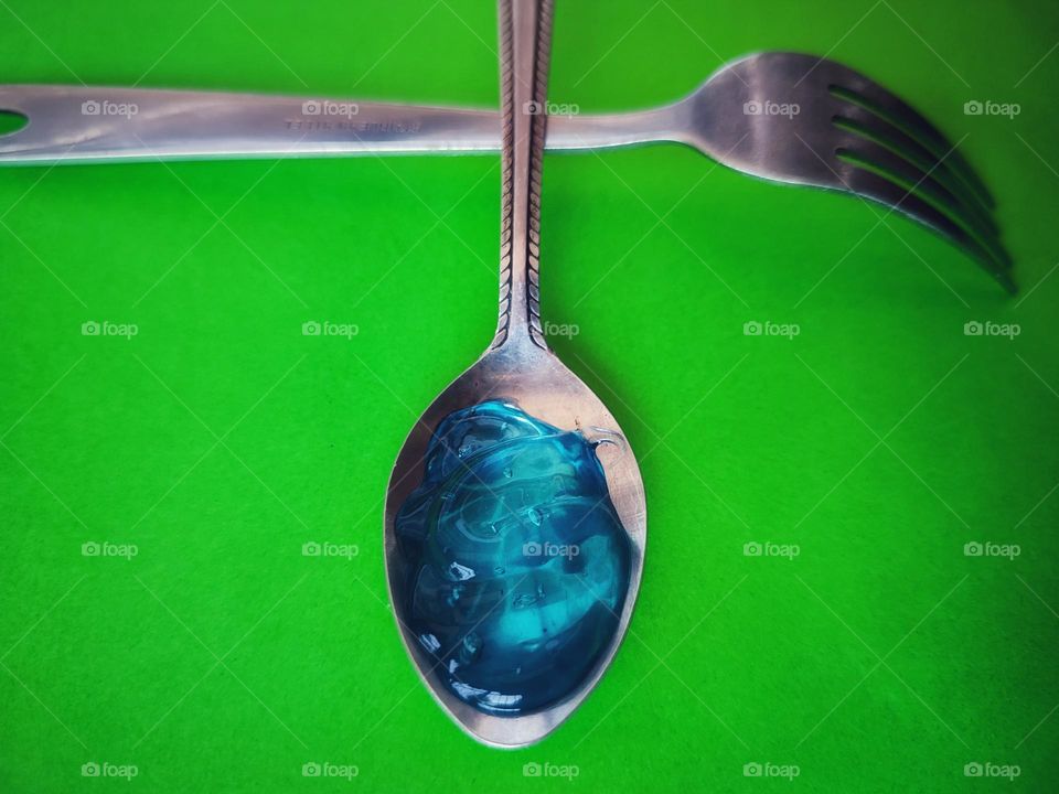 Liquid on a spoon