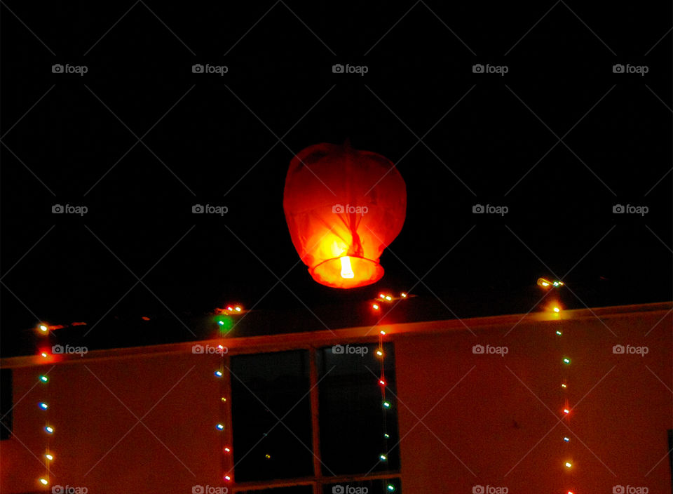 Sky lantern on Diwali Day