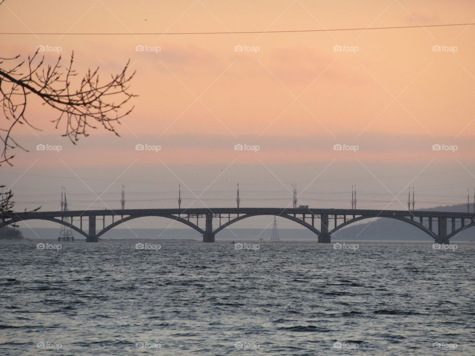 bridge connects the right and left banks of the city of Voronezh