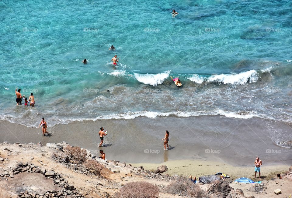 diego hernandez beach on tenerife canary island in Spain - top view