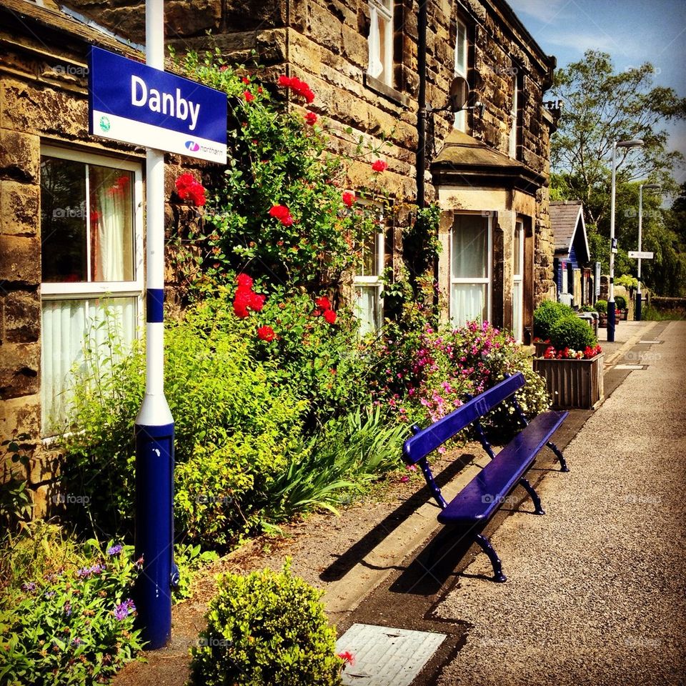 Beautiful Victorian railway station in North Yorkshire, England.
