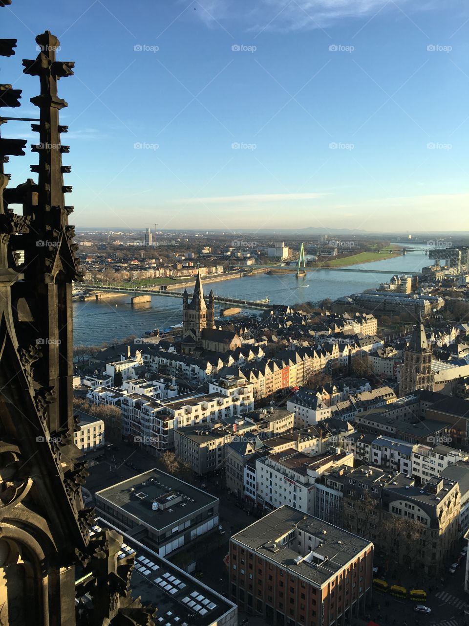 Halfway up the cathedral in Köln, Germany 