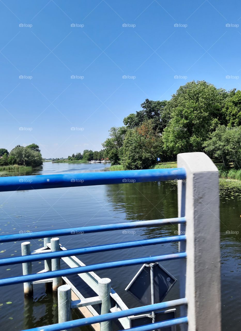 canal and sluice in summer